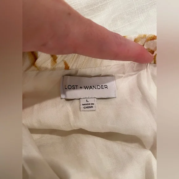 Lost & Wander Linen Blend Midi Skirt Tropical Print - Picture 7 of 12